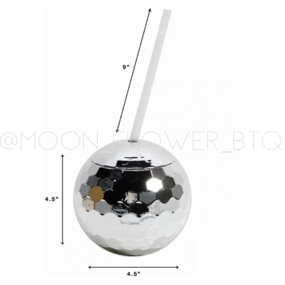 Silver Disco Ball Tumbler Cup 19oz NYE Party Drinkware
